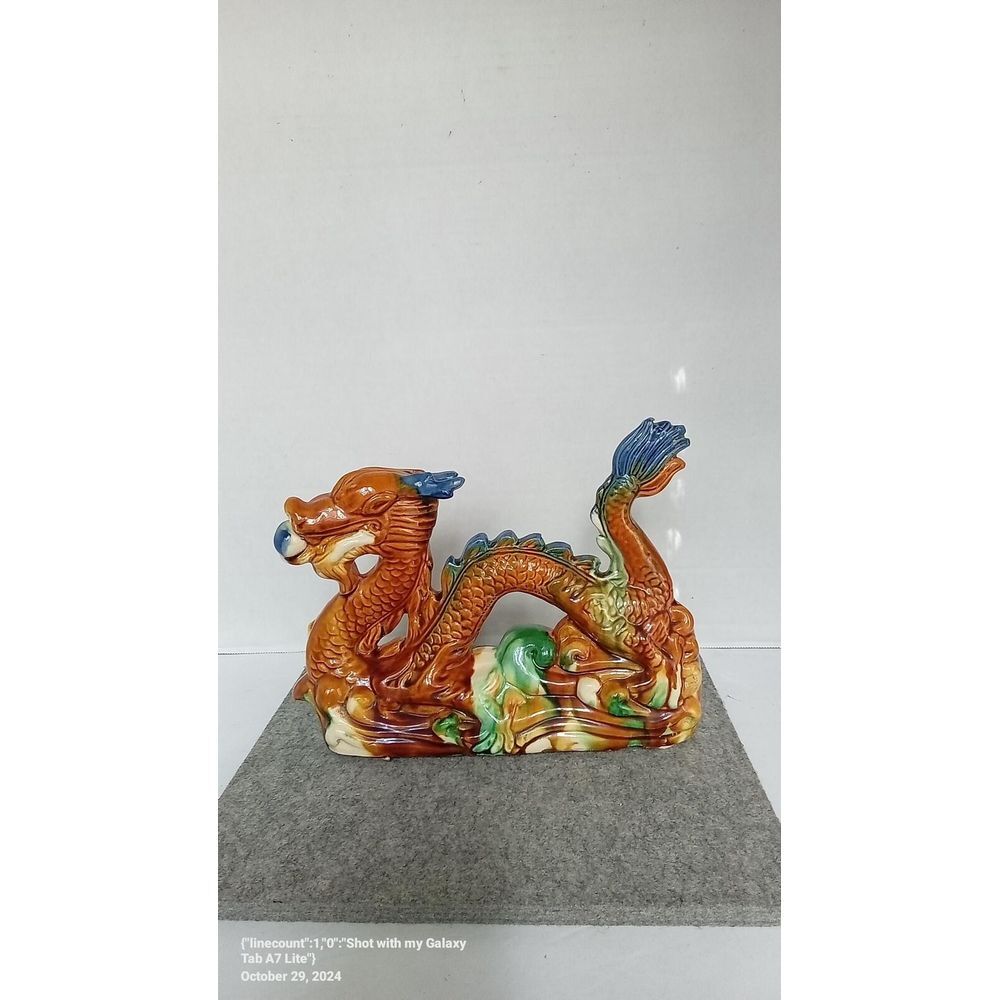 Vintage‎ Ceramic Dragon Statue Figurine Asian Decor Accent Piece